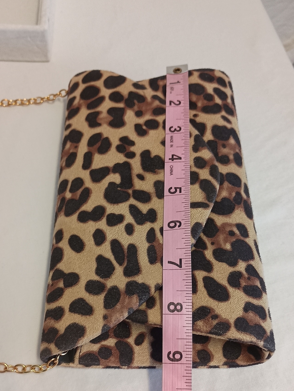 Women's Faux Suede Animal Print Evening Bag Clutch Purse - Picture 6 of 7